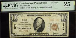 $10 1929 Type1 National Currency Chambersburg PMG24 VF