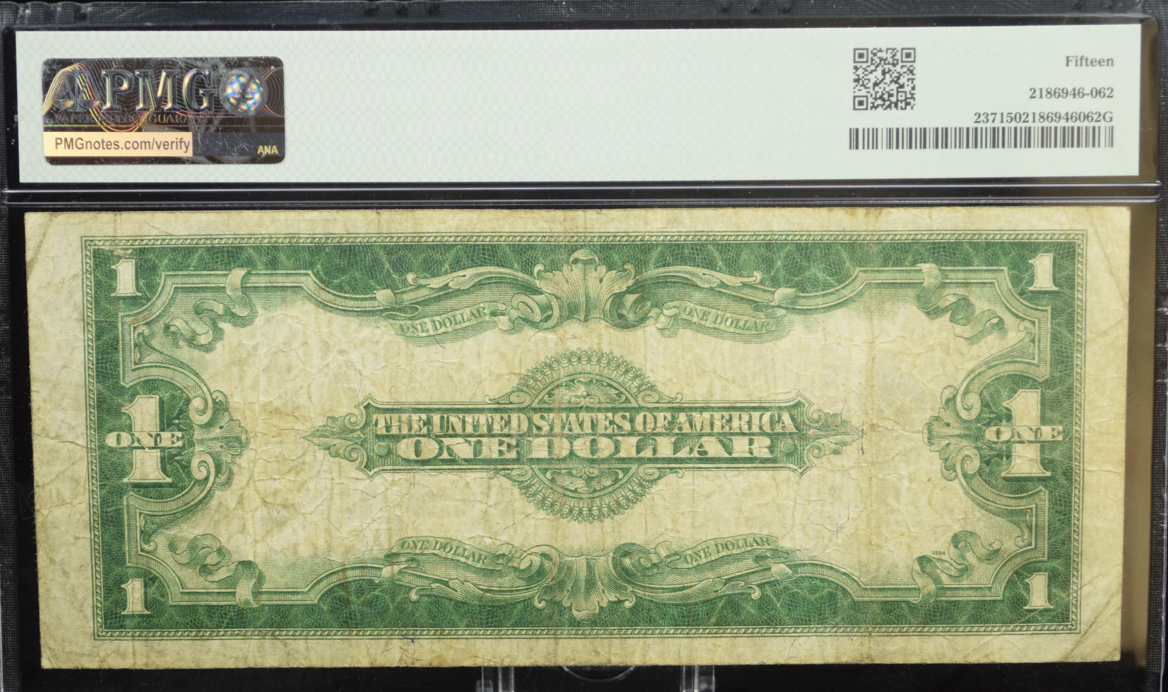 $1 1923 Silver Certificate B97321989 PMG15 CH Fine