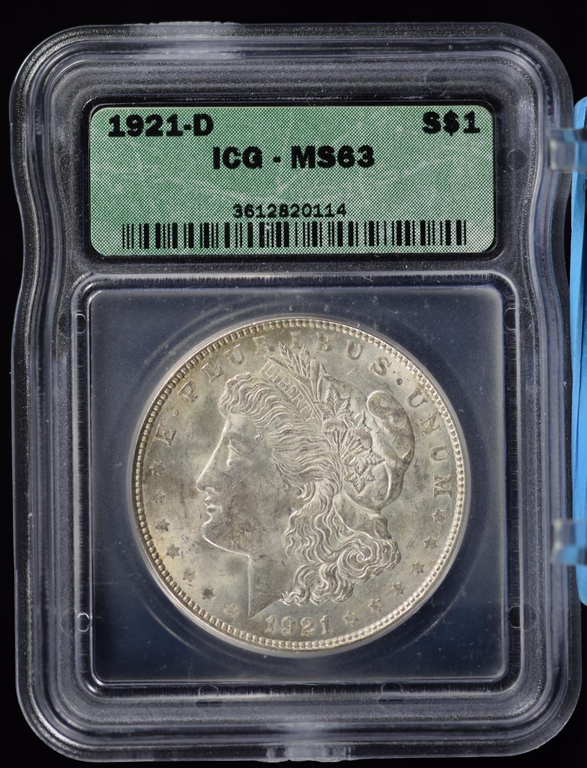 1921-D Morgan Dollar ICG MS-63