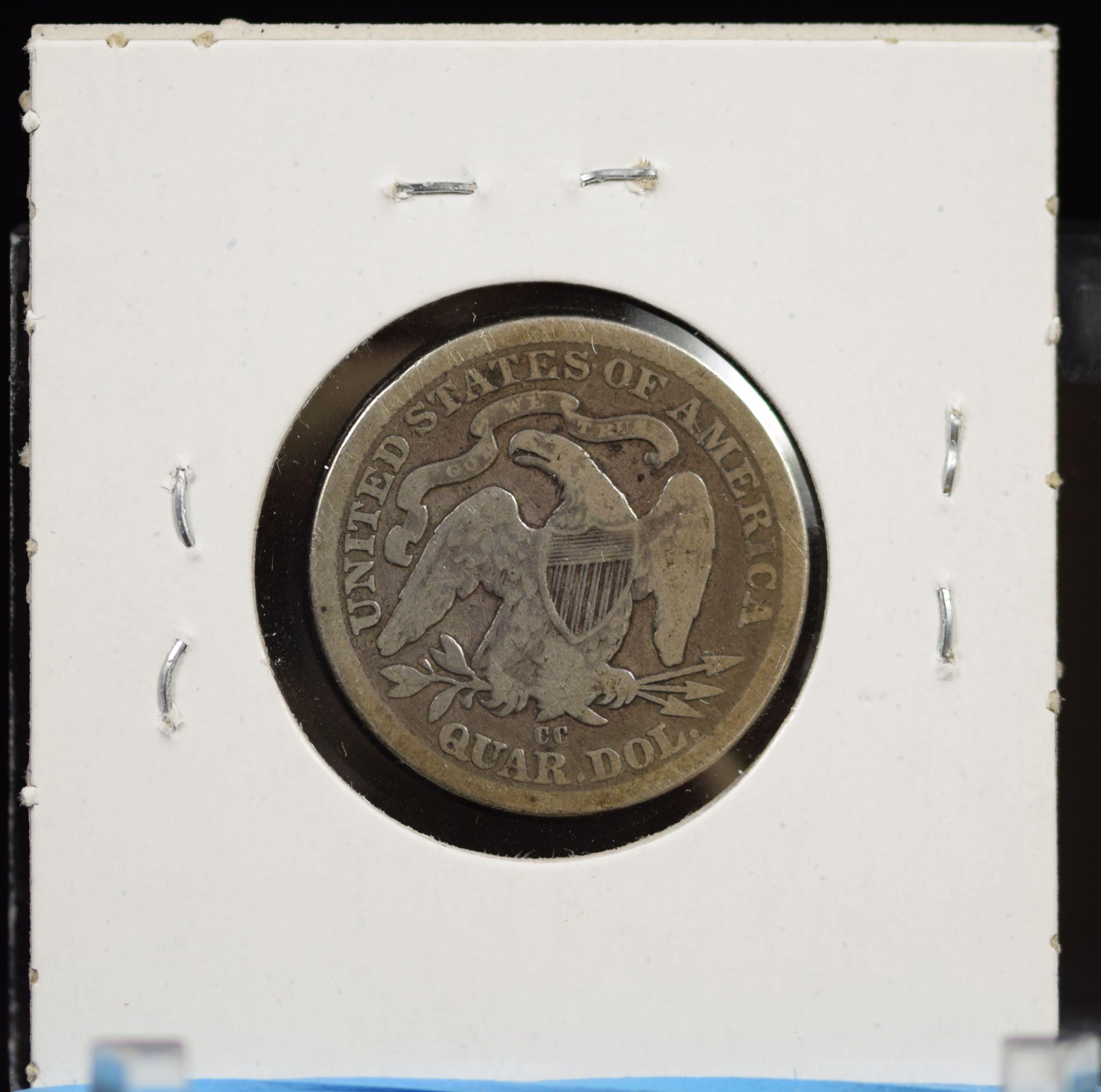 1877-CC Seated Quarter VG