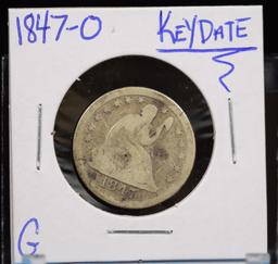 1847-O Seated Quarter G Key Date