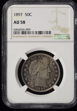 1897 Barber Half Dollar NGC AU-58