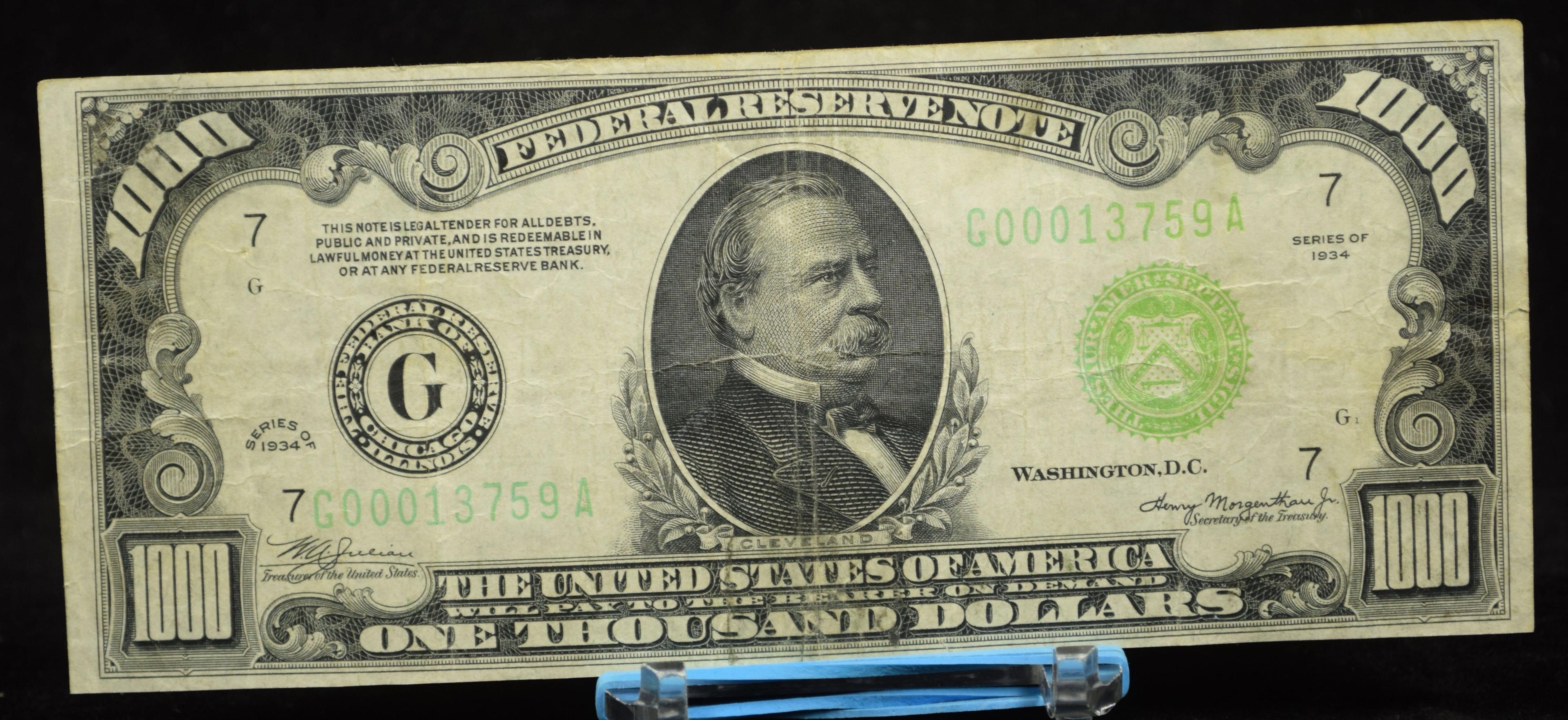 1934 $1000 Federal Reserve Note