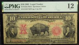 $10 1901 Legal Tender Bison E33174073 PMG12 Fine