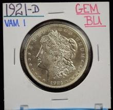 1921-D Morgan Dollar VAM1 GEM BU