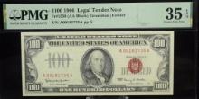 $100 1966 Red Seal Legal Tender A00181735 PMG35EPQ VF