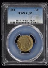 1918 Buffalo Nickel PCGS AU-55