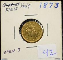 1873 $2.5 Gold Liberty Open 3 UNC