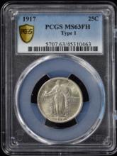 1917 Ty 1 Standing Liberty Quarter PCGS MS-63 FH Gold S