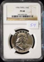 1956 Franklin Half Dollar Type 2 NGC PF-68