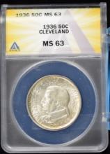 1936 Cleveland Commem Half Dollar ANACS MS-63