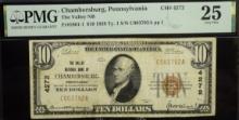 $10 1929 Type1 National Currency Chambersburg PMG24 VF