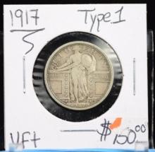 1917 Type 1 Standing Liberty Quarter VF Plus