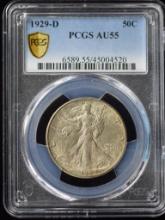 1929-D Walking Half Dollar PCGS AU-55