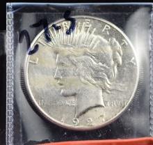 1927-S Peace Dollar AU