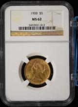 1900 $5 Gold Liberty NGC MS-62