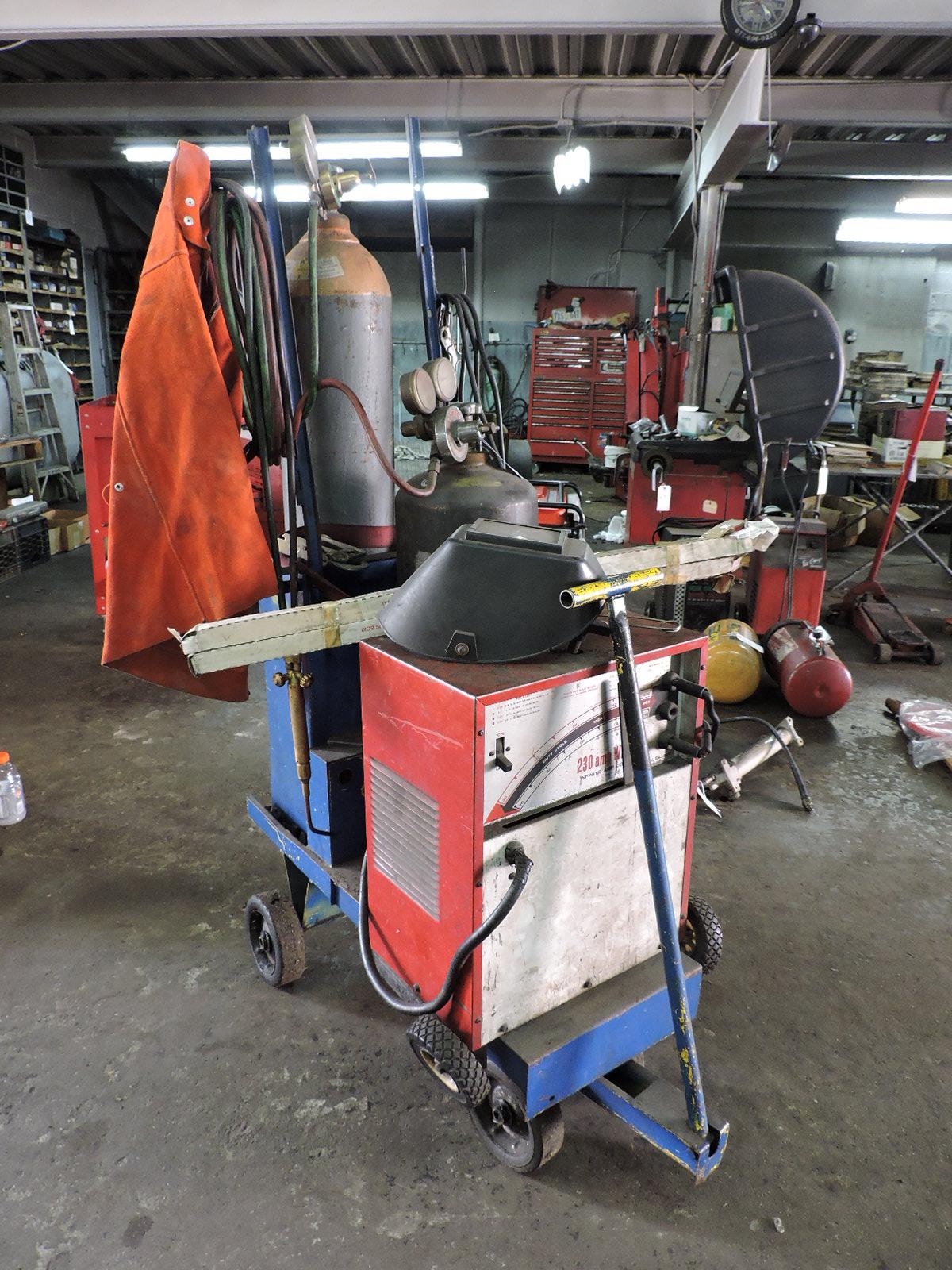Welding & Cutting Cart - includes: 230 AMP Welder Unit and an Oxygen Acetylene Torch and Accessories