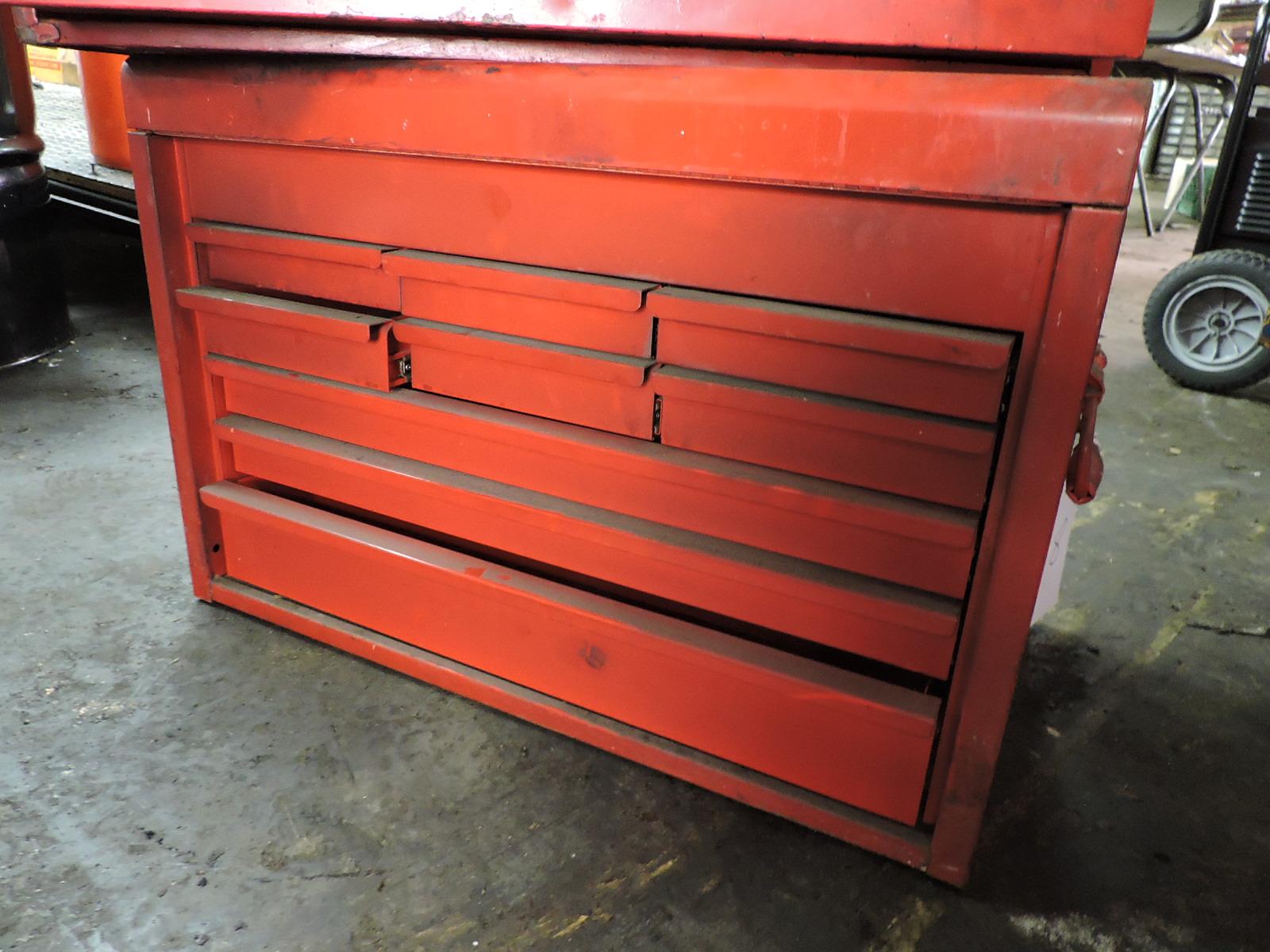 Red Steel Tool Box -- 26.5" Wide X 17.5" Tall X 15" Deep