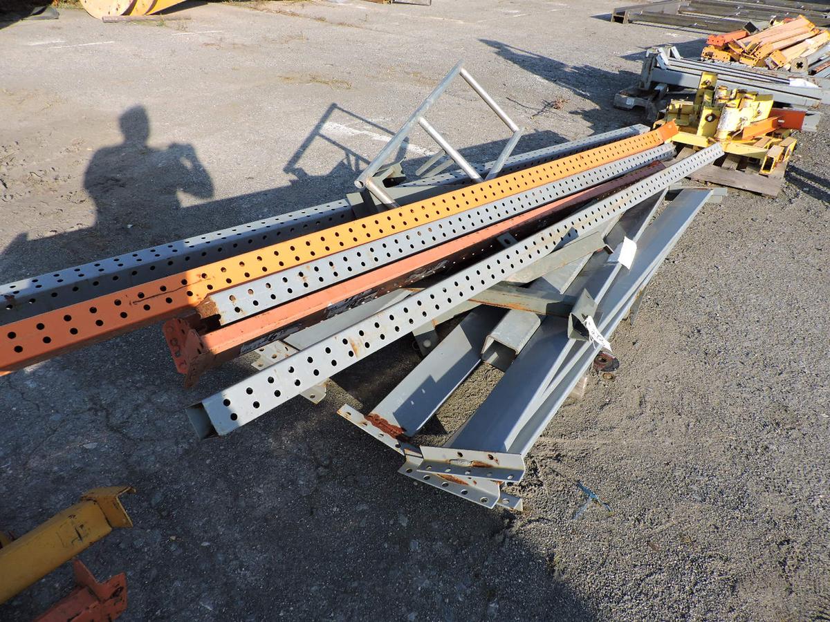 Large Assortment of Pallet Racking Parts - Uprights and Shelf Parts - See Photos