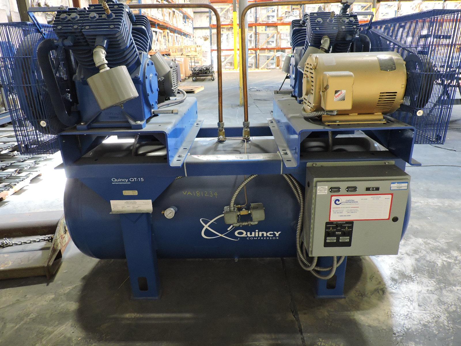 Quincy QT-15 Commercial Air Compressor -- 880 HRS and 808 HRS
