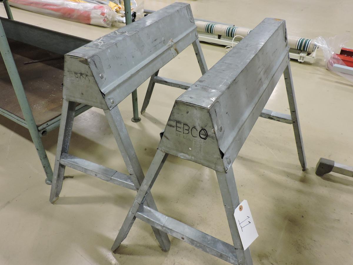 Pair of EBCO Aluminum Folding Saw Horses in Good Condition