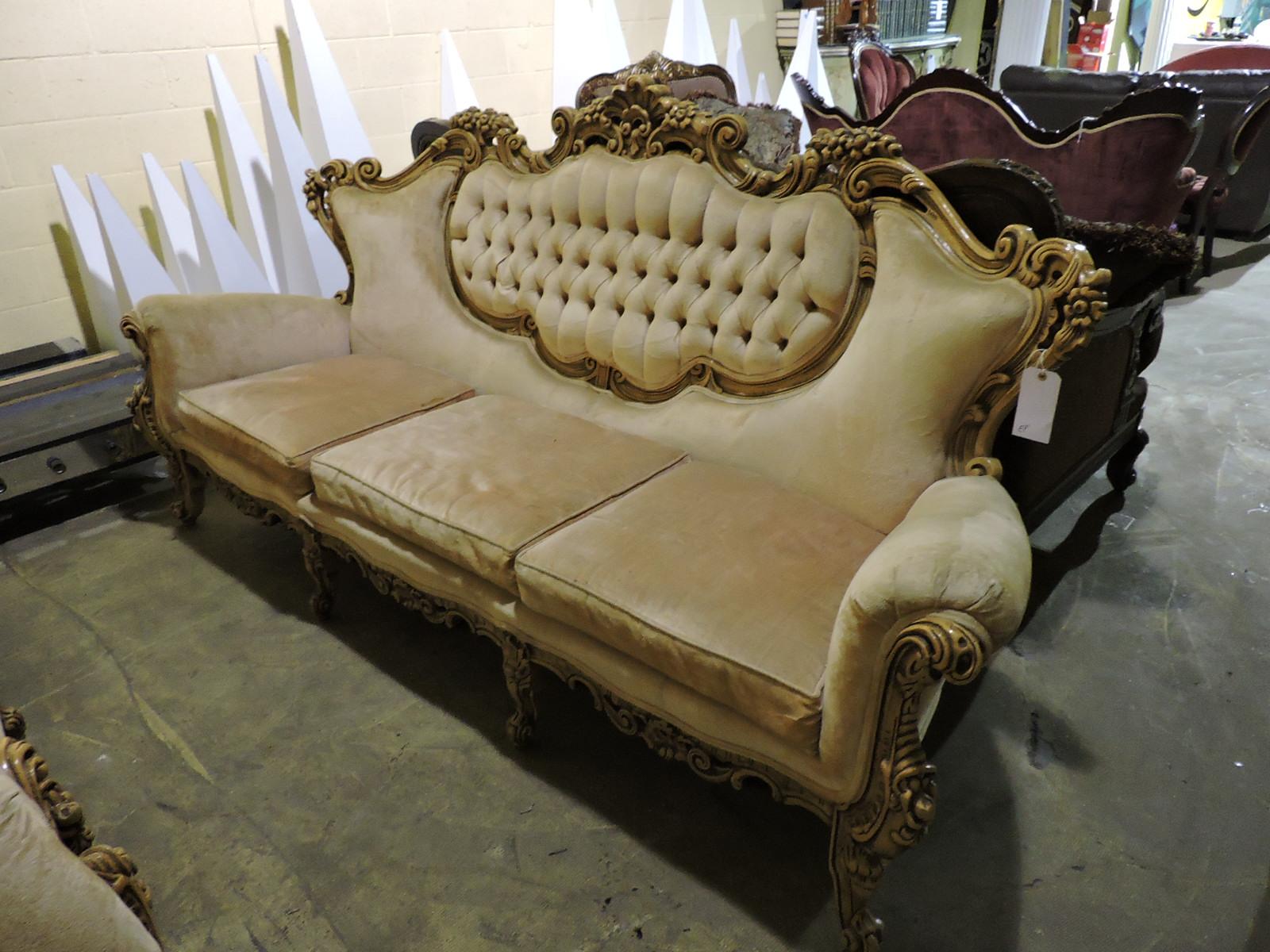 Victorian Style Sofa, Love Seat & Chair Set (3 total pieces)