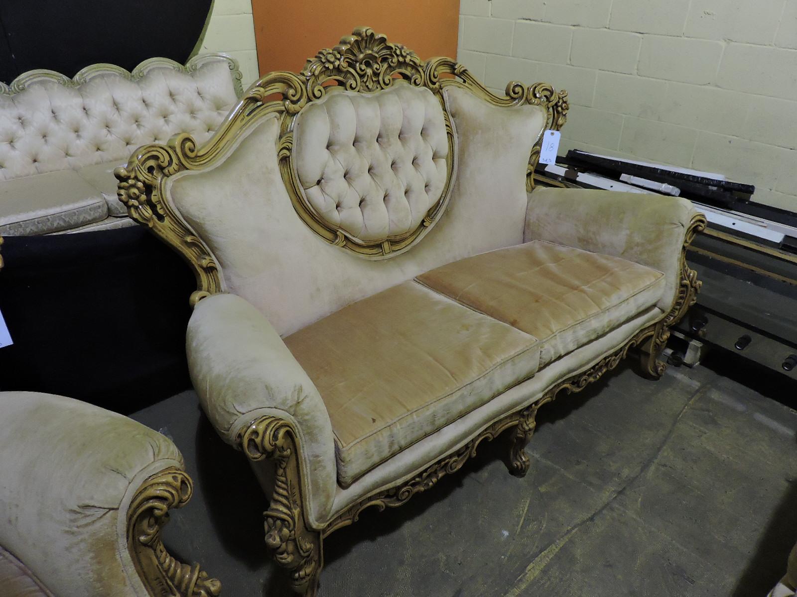 Victorian Style Sofa, Love Seat & Chair Set (3 total pieces)