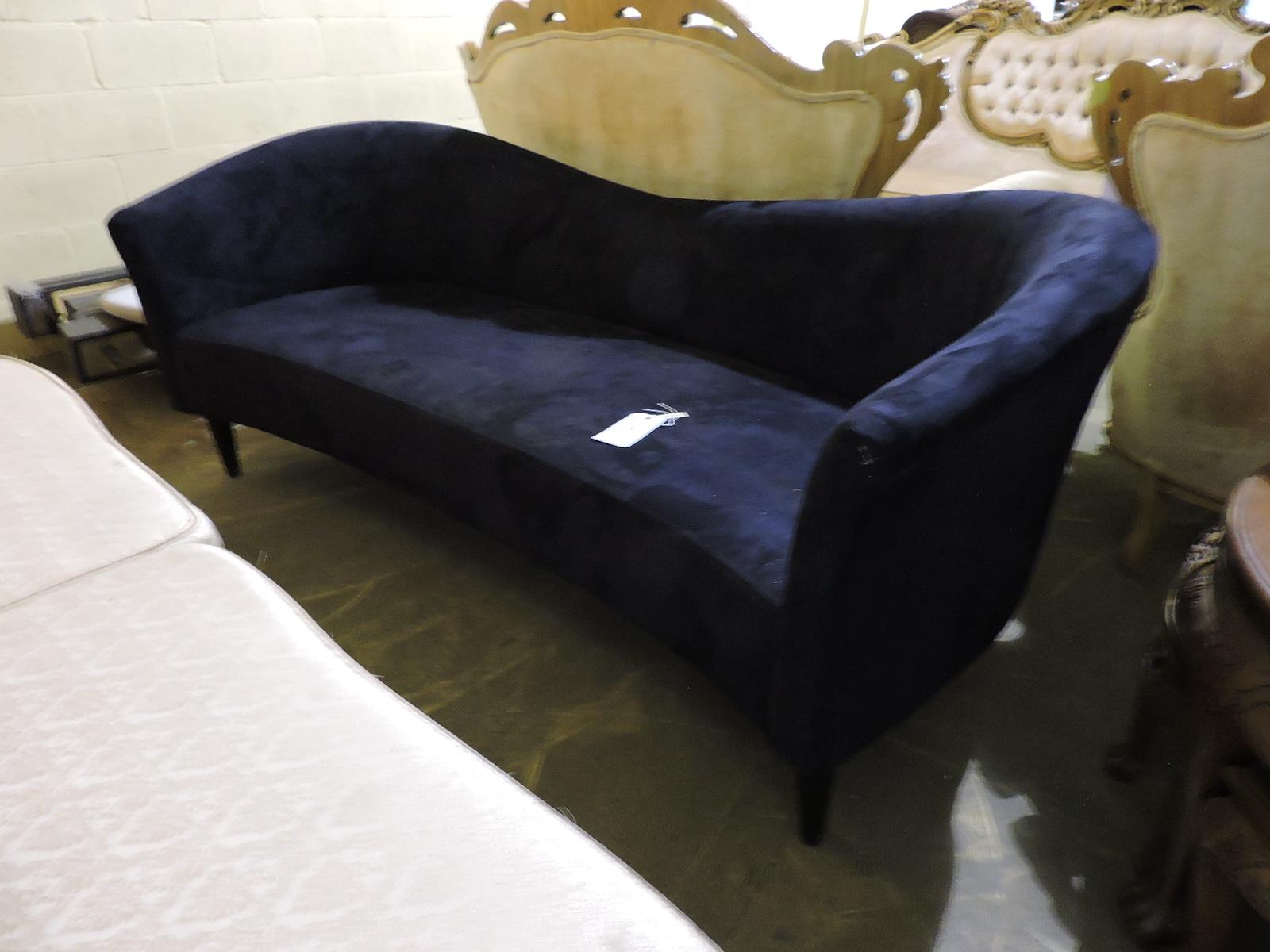 Black Microfiber Sofa - Modern -- Approx. 76" Wide X 31" Deep X 30" Tall