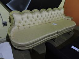 Beige Victorian Style Sofa -- Approx. 91" Wide X 32" Deep X 31" Tall