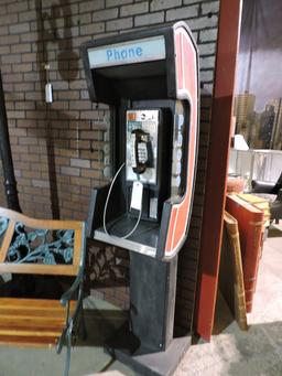 Vintage Pay Phone - REAL / ORIGINAL -- Approx. 67" Tall / Free-Standing