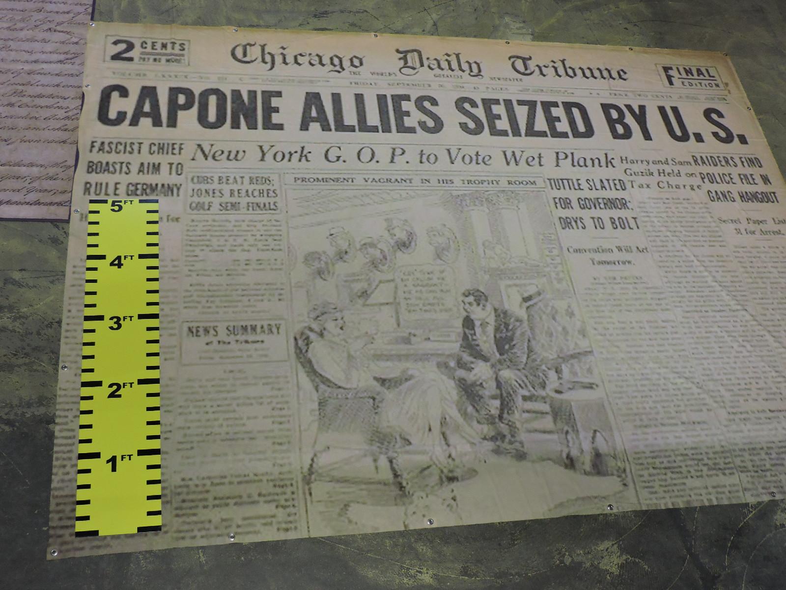 AL CAPONE Vintage Newspaper - Giant Wall Hanging