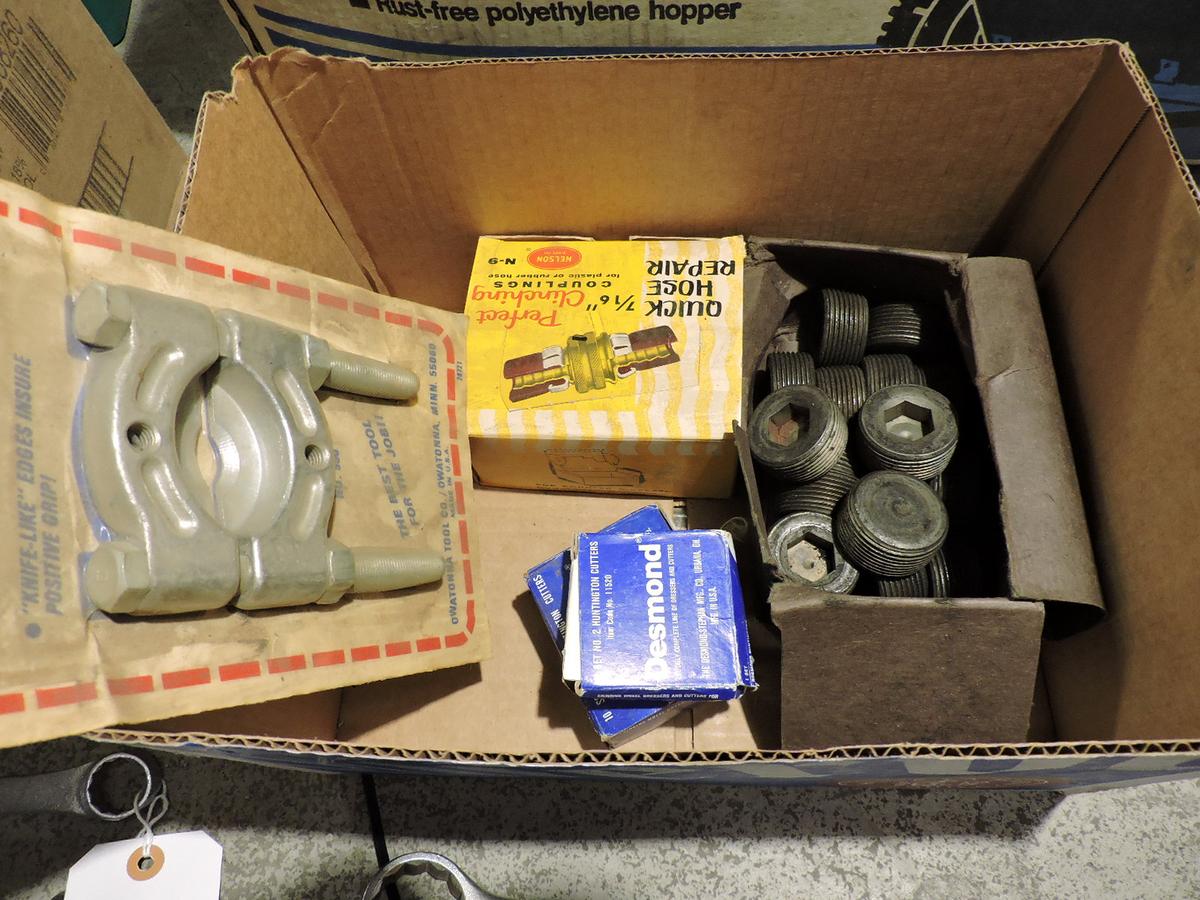 Lot of: Steel Plugs, Baring Puller, Hose Repair Kit