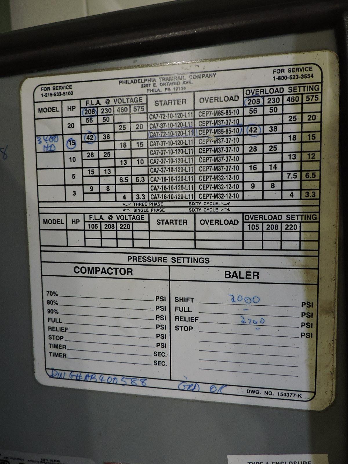 Philadelphia Tramrail Co. Brand - Bailing Machinen - Model: 3400 HD