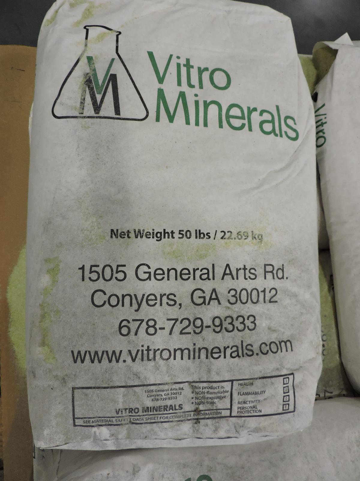 Vitro Minerals Brand BLASTING MATERIAL / 40 - 70 Grade / 11 - 50LB Bags