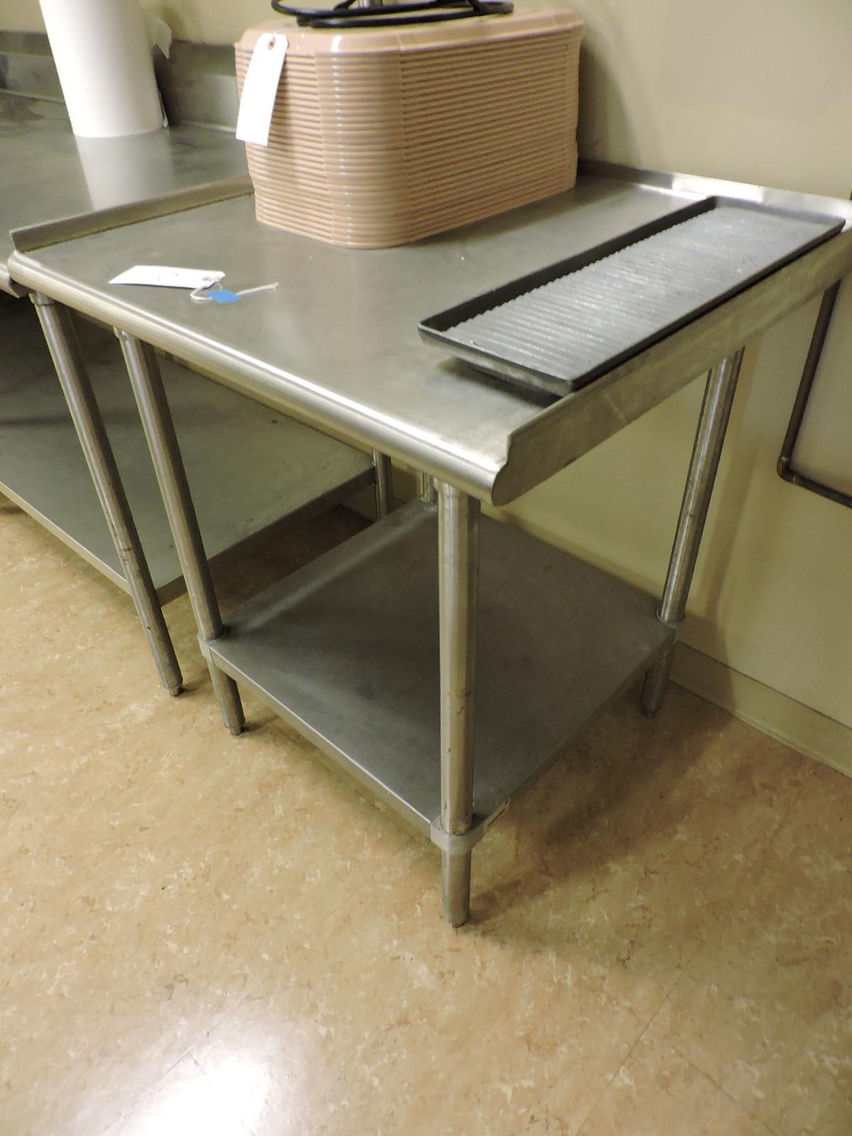 Small Stainless Steel PREP TABLE - 31" Wide X 30" Deep X 36.5" Tall