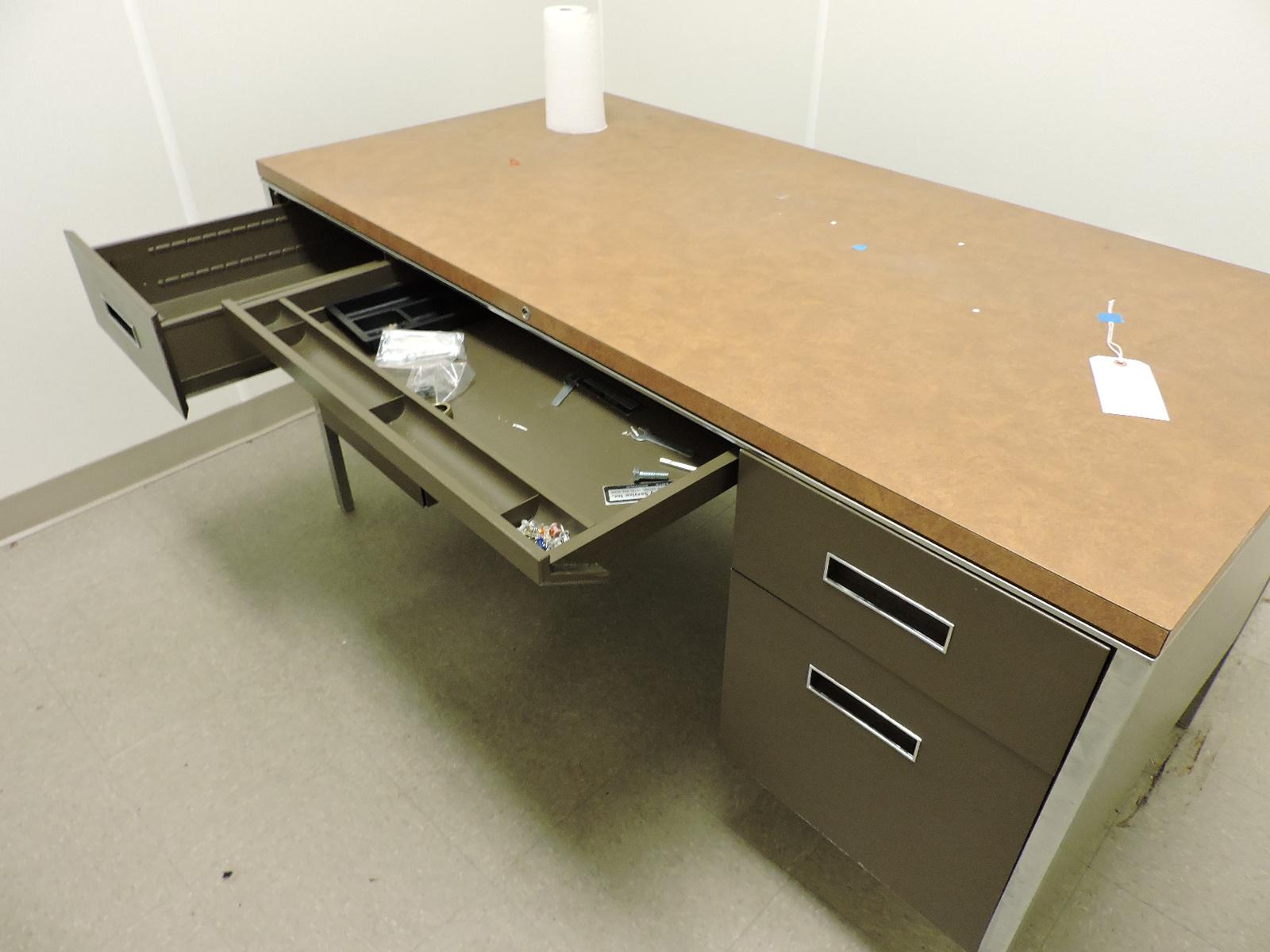 Older Steel Desk with Formica Top - Rock Solid