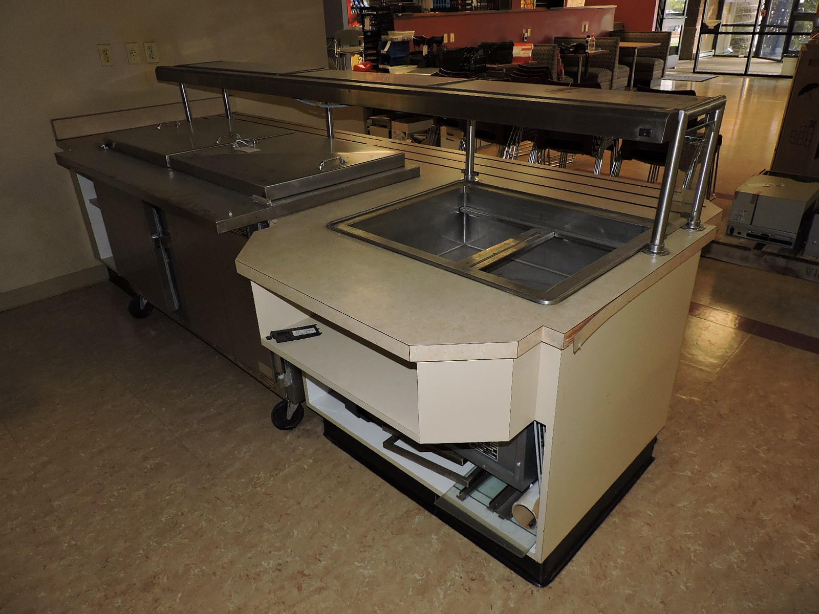 STEAM TABLE STATION with Beverage-Air OPEN-TOP COOLER