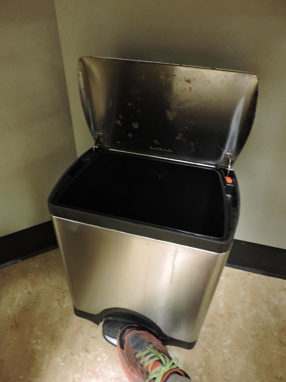 Stainless Steel Commercial Trash Can / 18" Tall X 16" Wide X 10" Deep