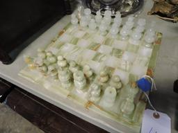 Complete Marble Chess Set - Board and Pieces - Vintage