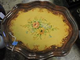 Antique Wooden Pie-Crust Tray Table