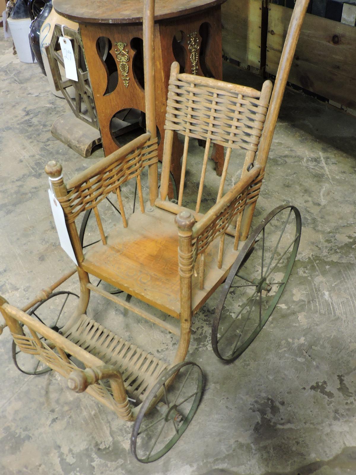 Antique Doll with Antique Baby Carriage