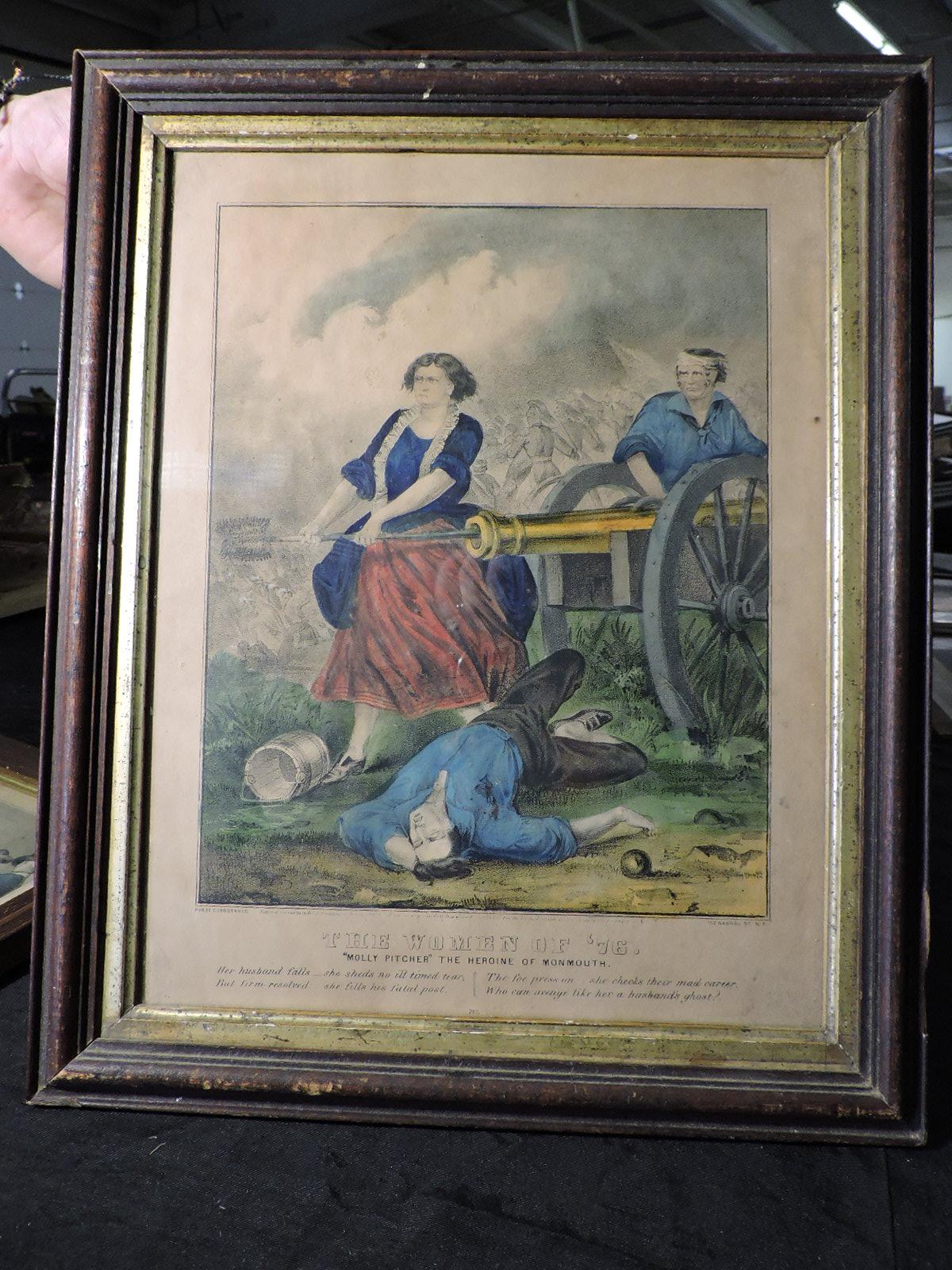 MOLLY PITCHER - Women of '76 - Framed Print - Vintage / Apprx 16" Tall X 14" Wide