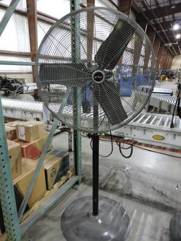 Commercial Grade Adjustable Height WAREHOUSE FAN / Free-Standing / 32" Wide