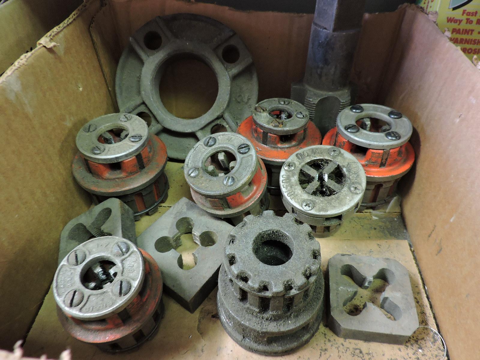 A Variety of RIDGID Threading Die Heads and Accessories - Used - 11 Pieces