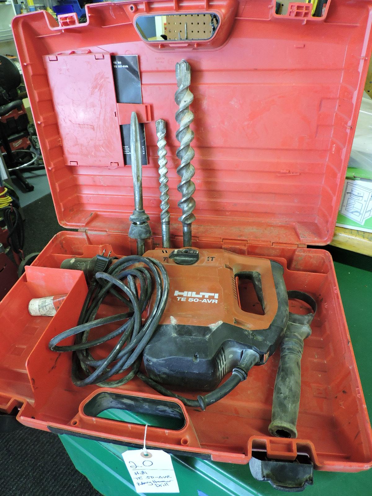 HILTI Brand - TE 50-AVR Rotary Hammer Drill -with Bits and Case