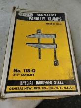 Lot of 5 Vintage TOOLMAKER'S PARALLEL CLAMPS / No. 118-D / Each New in Box