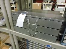 3-Drawer Metal Parts Bin / Filled with Nuts and Bolts