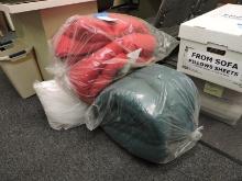 Pair of Like-New Sleeping Bags and 3 Camp Pillows