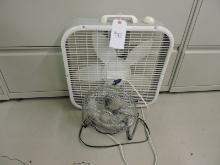 Pair of 20" Box Fans and 9" Floor Fan