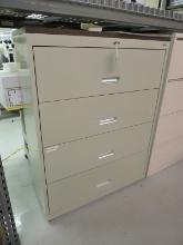 4-Drawer Lateral File Cabinet / with Key / 42" Wide X 18" Deep X 55" Tall